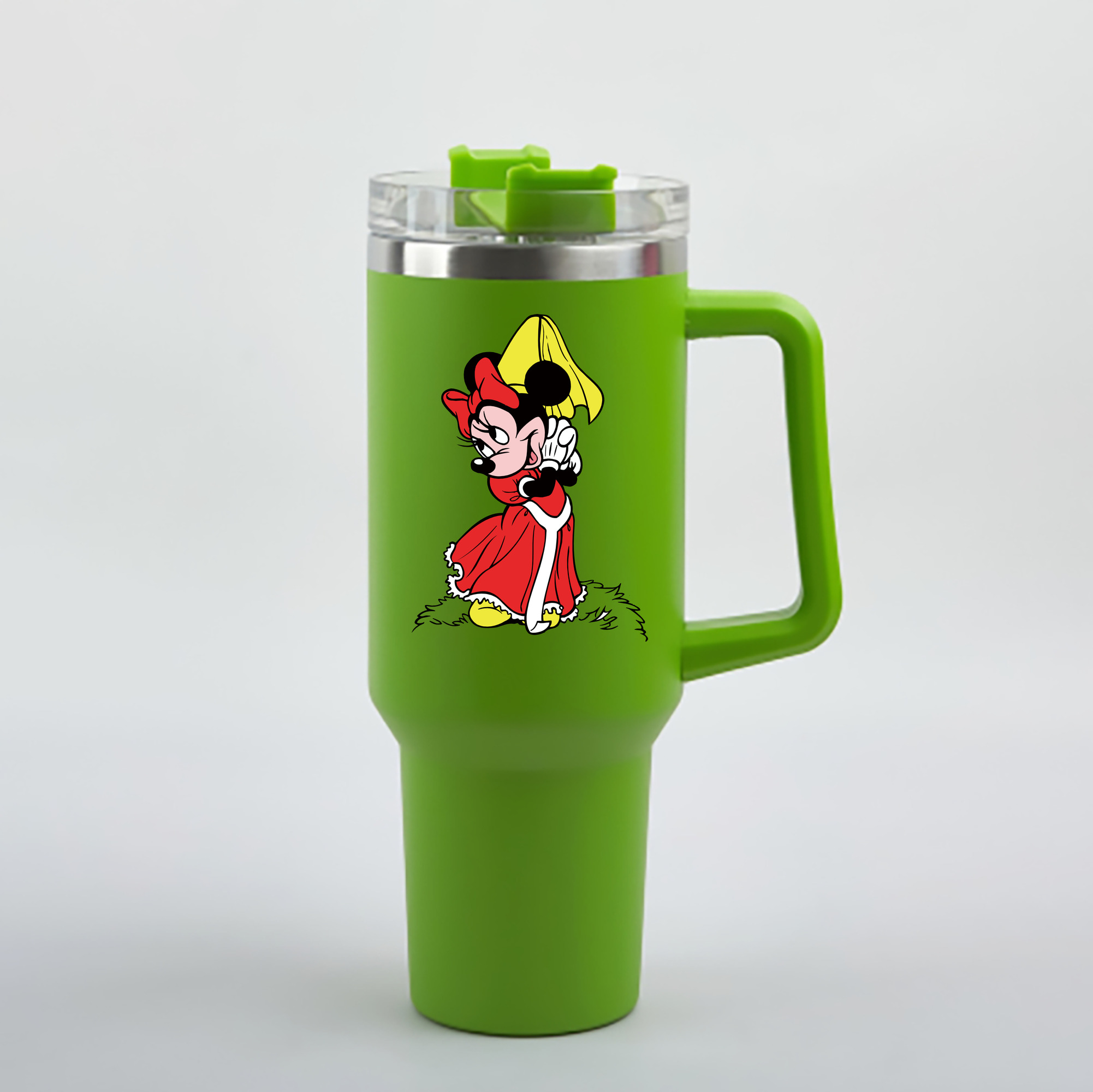 （画像用） ミッキーマウス Mickey Mouse 1200mL車用タンブラー - クリスタルステッカー（プラスチックストロー付き）